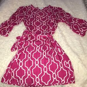 pink patterned dress